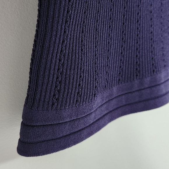 ZARA Short Sleeve Navy Blue A-Line Knit Dress Size M - Picture 5 of 8